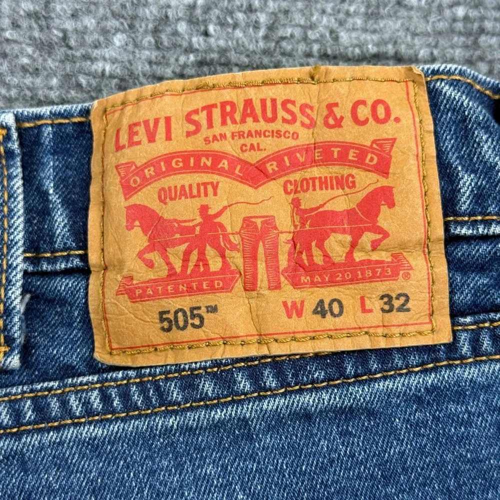 Levi Strauss 505 Jeans W40 L32 Blue‎ Denim Straight Fit Casual Men's
